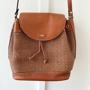 BALLY vintage brown woven leather bag